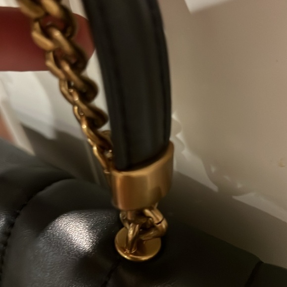 Tory Burch Kira Quilted Black Leather Double T Satchel - Picture 3 of 13